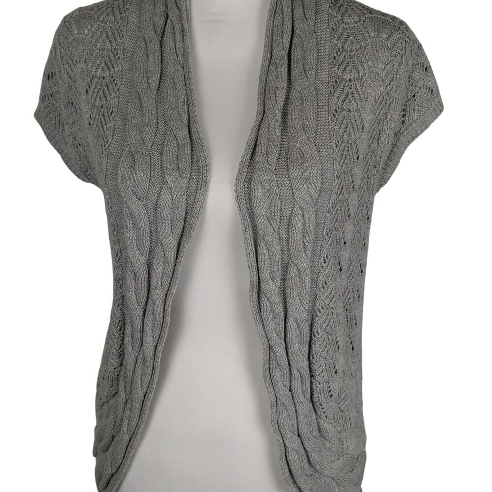 Vtge So knitted vest wmns Sz M Cotton blend meas Bust 35-36"C Back 26"EUC open